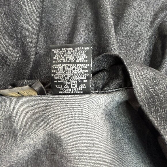 Nicole By Nicole Miller Womens Gray Ruffle Jacket Size 12 Stretch Open Front - Picture 4 of 7